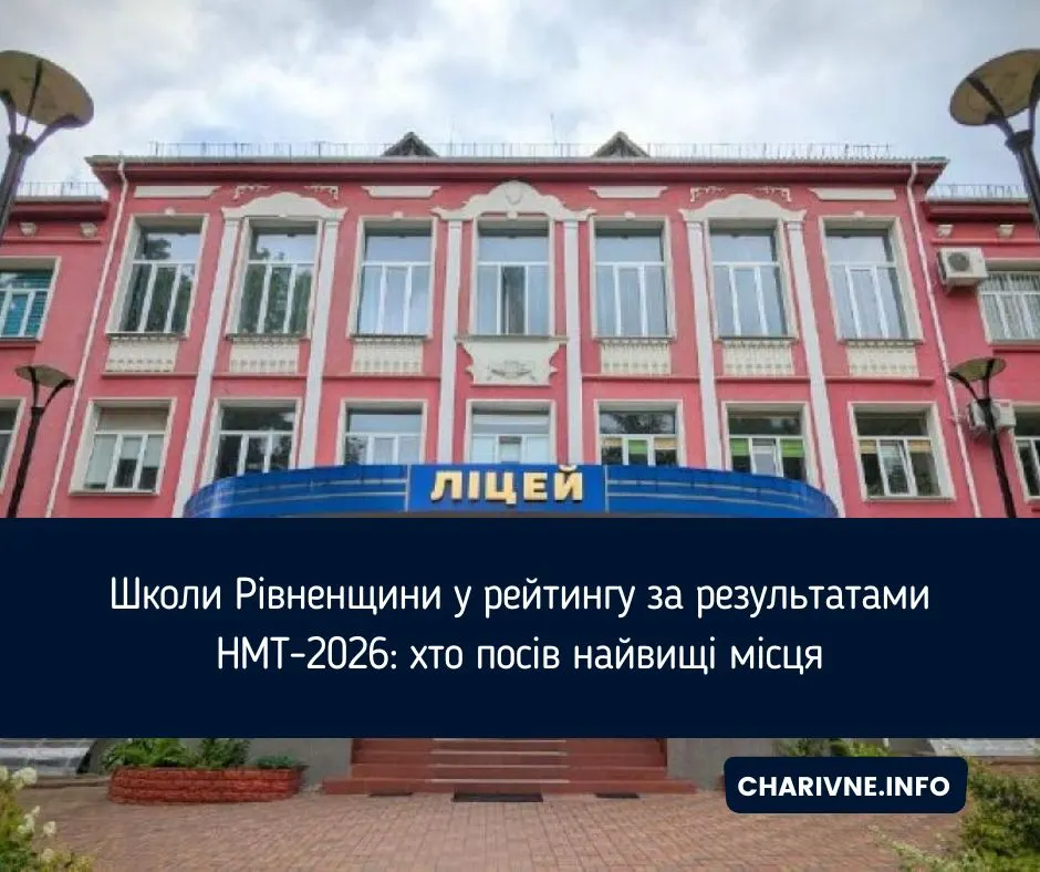 НМТ-2026: названо найкращі школи Рівненщини, лідер — обласний науковий ліцей